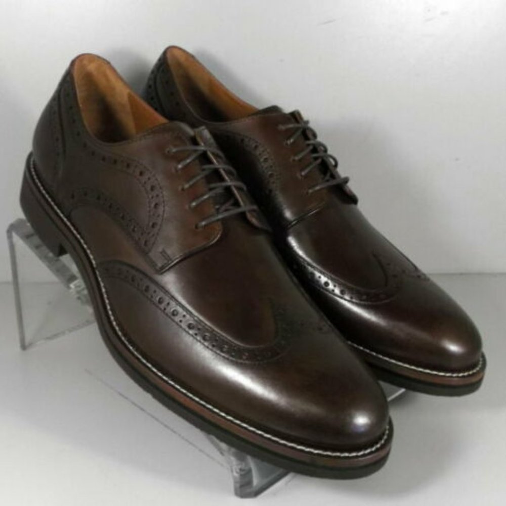 591673 MS50 Men's Shoes Size 9 M Brown Leather Lace Up Johnston & Murphy